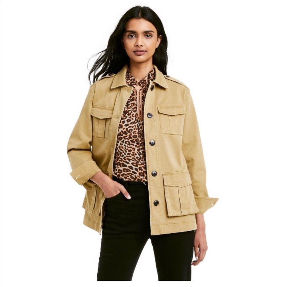 SOLD OUT Women's Nili Lotan x Target Button-Front Jacket in Khaki Size XXS
